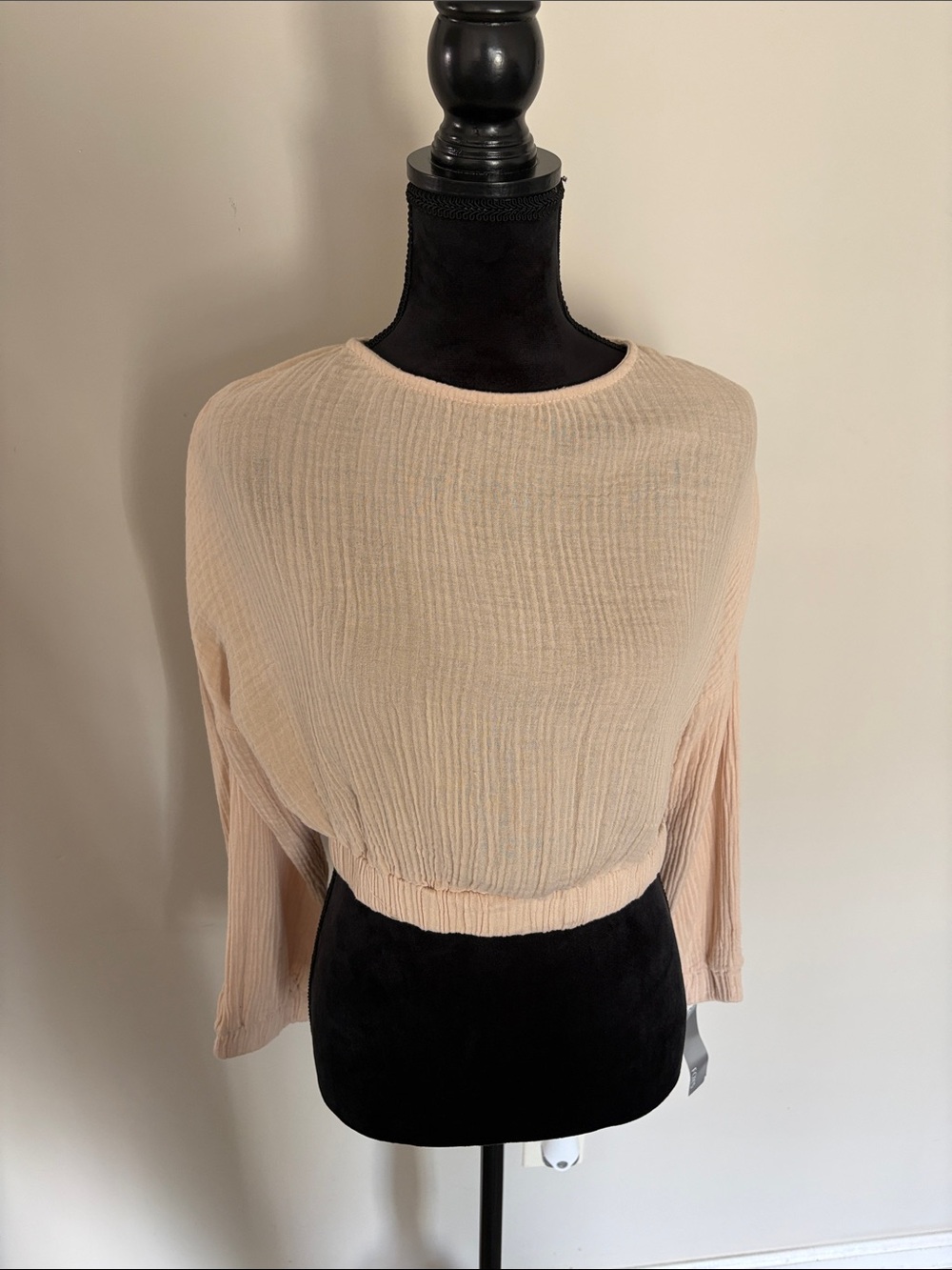 cloth & stone Blush Ribbed Cropped Sweatshirt
